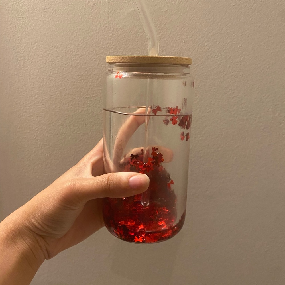 Handmade 12oz handmade snowglobe tumbler